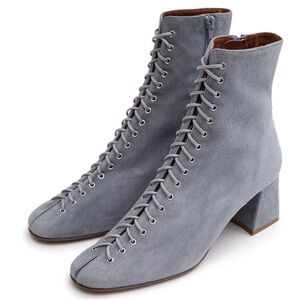 By Far Suede Becca Boot in Jeans Suede wedding bootie